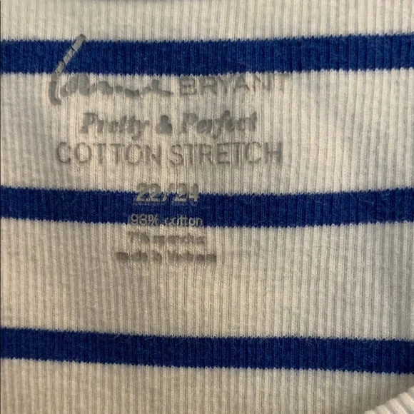 Lane Bryant Cotton Stretch Women's Blue and White Striped Tank Top 22/24 - Picture 2 of 3